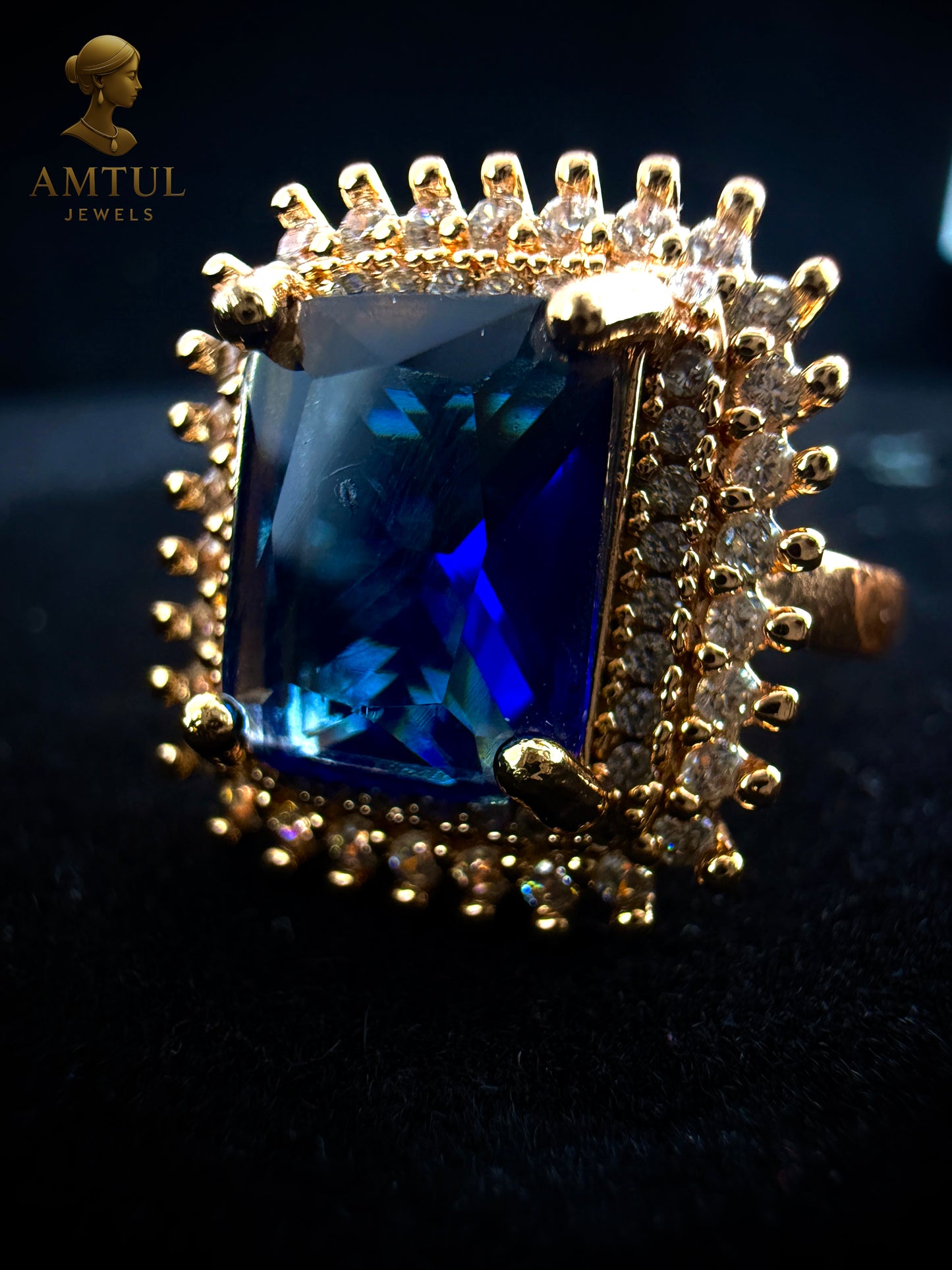 💙 Royal Sapphire Crown Ring 👑