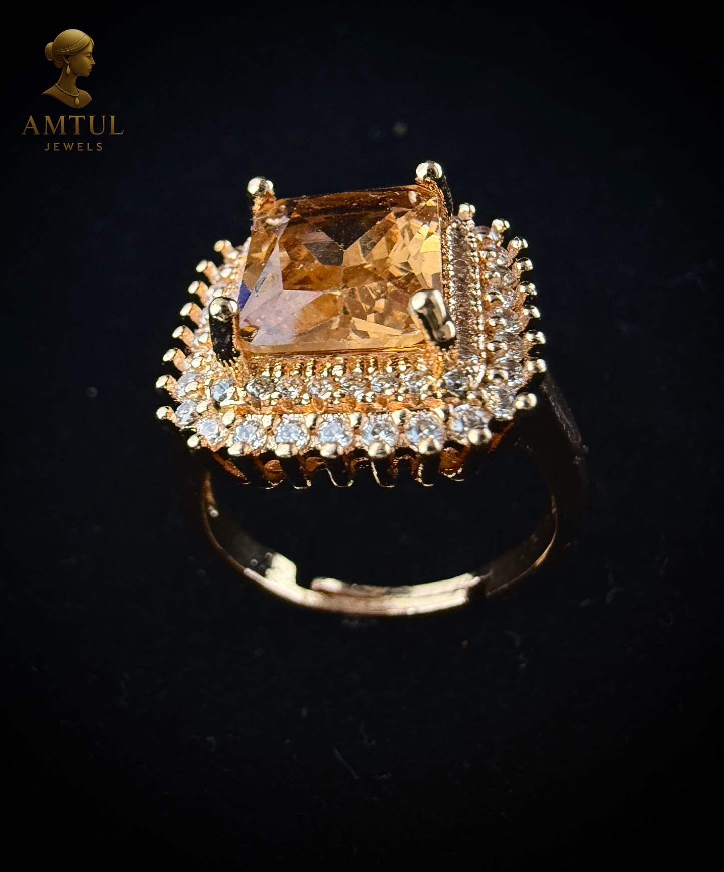 💛 Golden Topaz Majesty Ring 👑