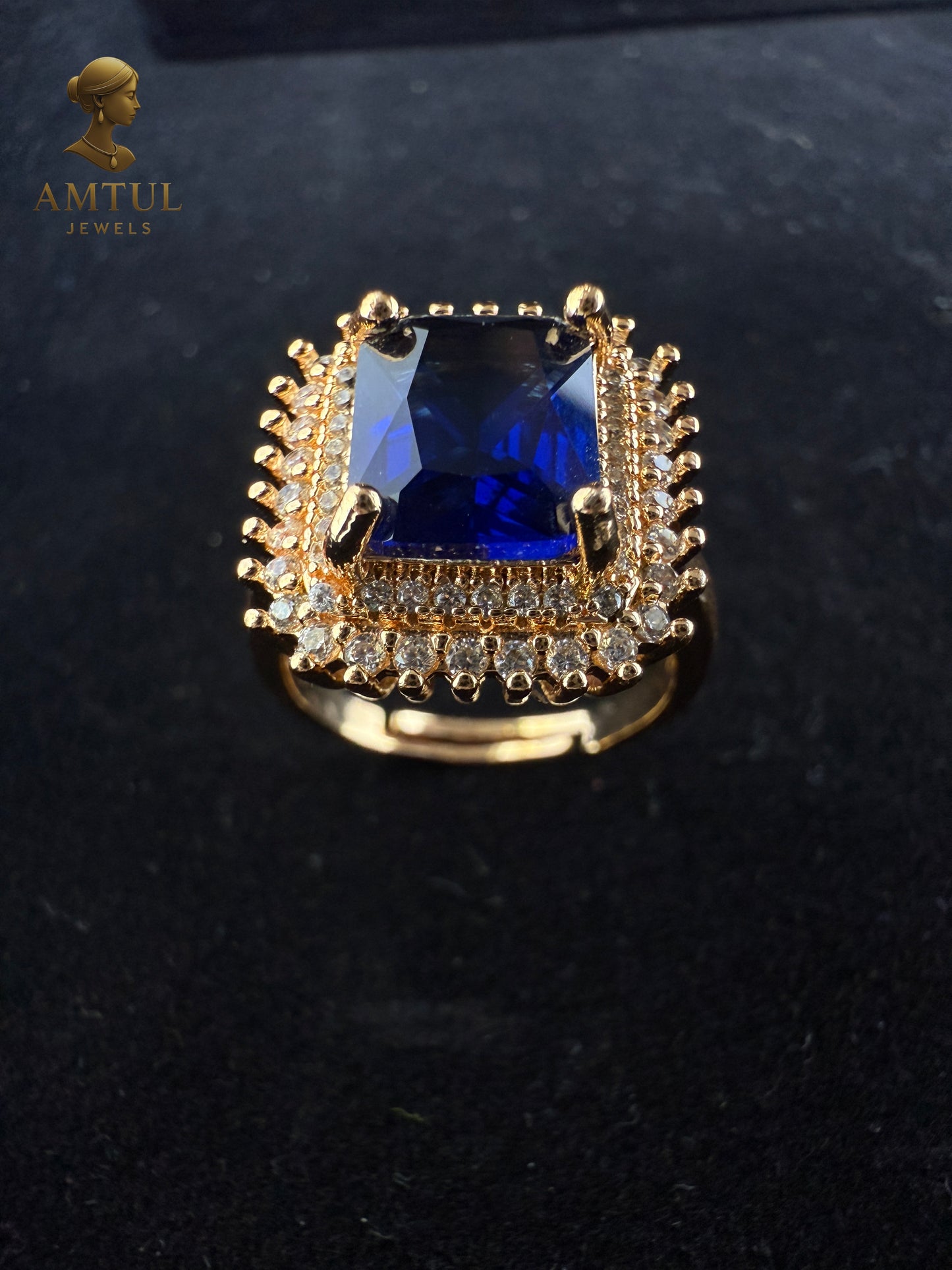 💙 Royal Sapphire Crown Ring 👑