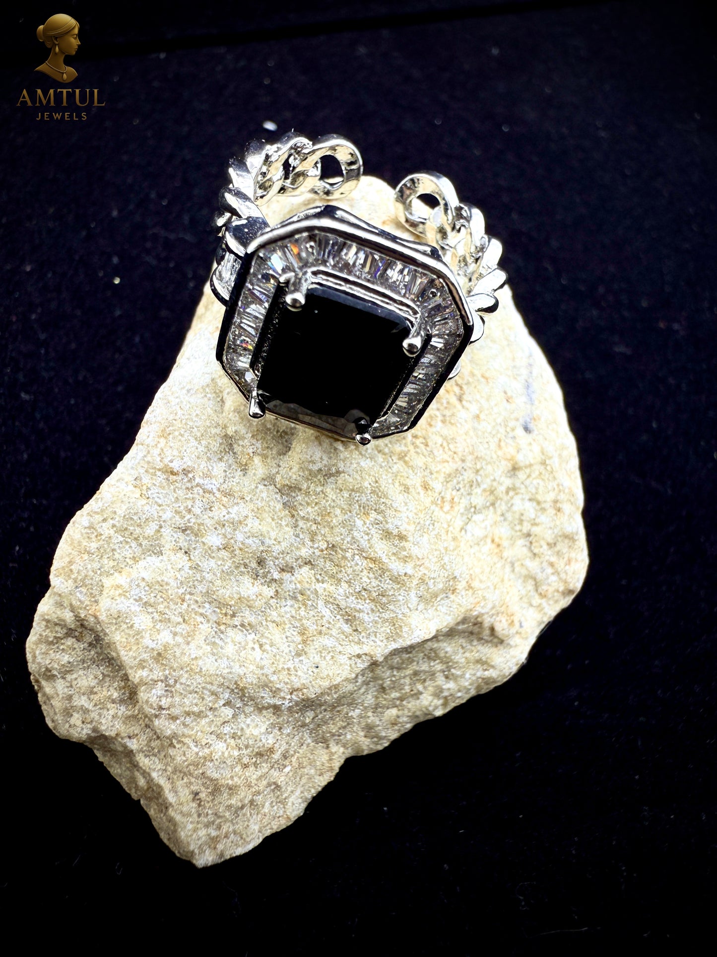 🖤Midnight Majesty Silver Ring 👑