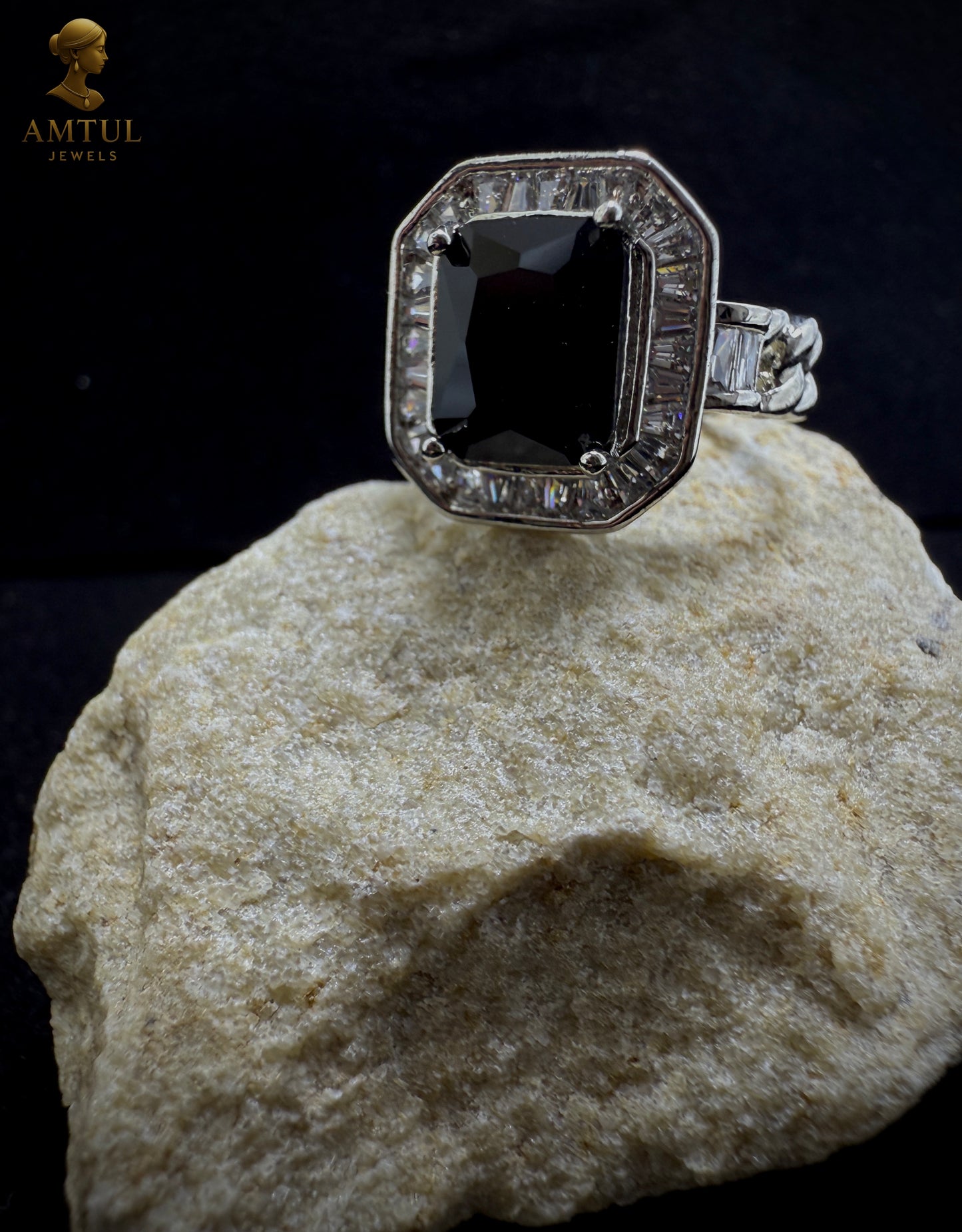 🖤Midnight Majesty Silver Ring 👑