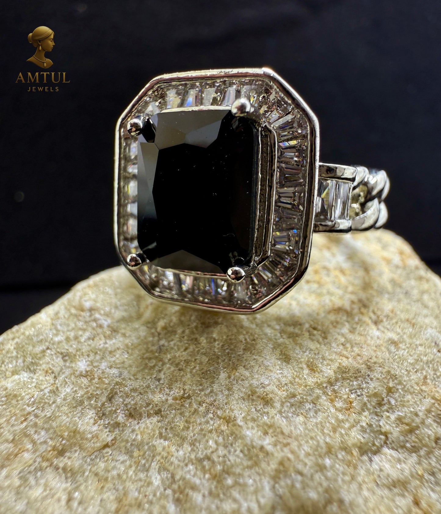 🖤Midnight Majesty Silver Ring 👑