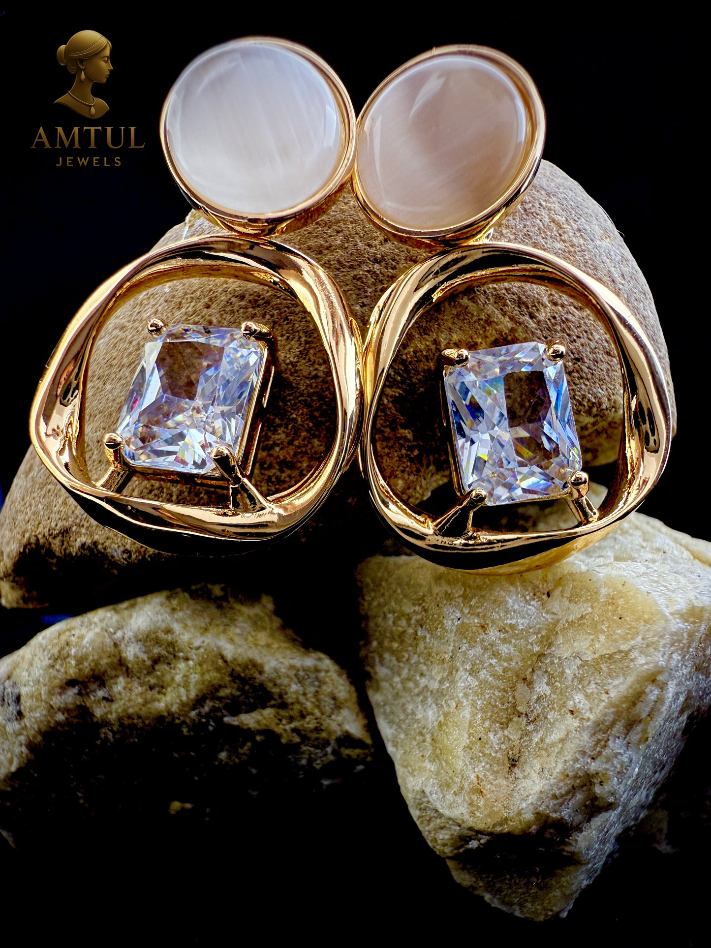 💎Golden Aurora Spark Diamond Earrings