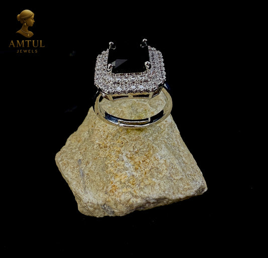 💎 Midnight Empress Silver Ring