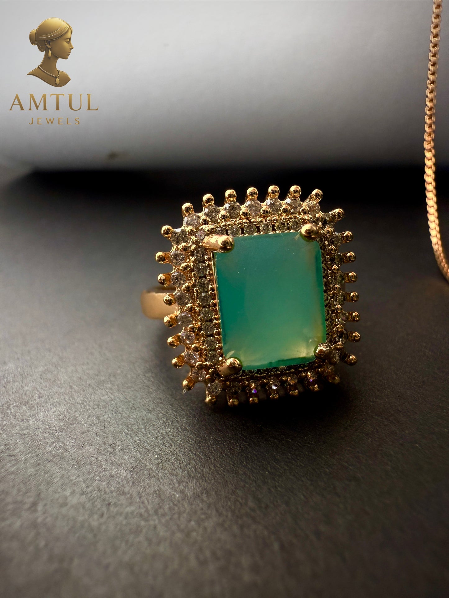 💎 Amtul Aqua Royal Gold Jewelry Set 💎