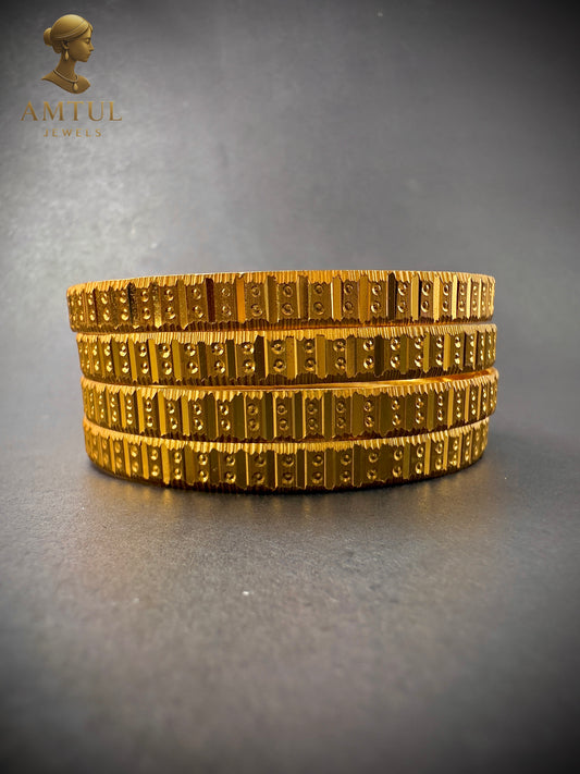 Golden Aura Gold Plated Bangles (Set of 4)