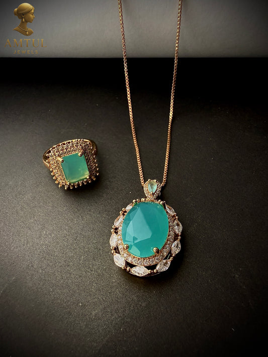 💎 Amtul Aqua Royal Gold Jewelry Set 💎