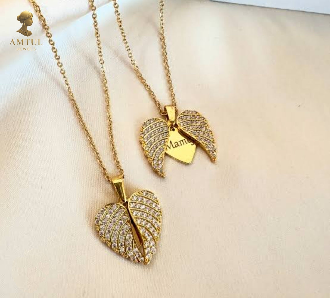 💛 Amtul Openable Leaf Heart Gold Pendant 💛