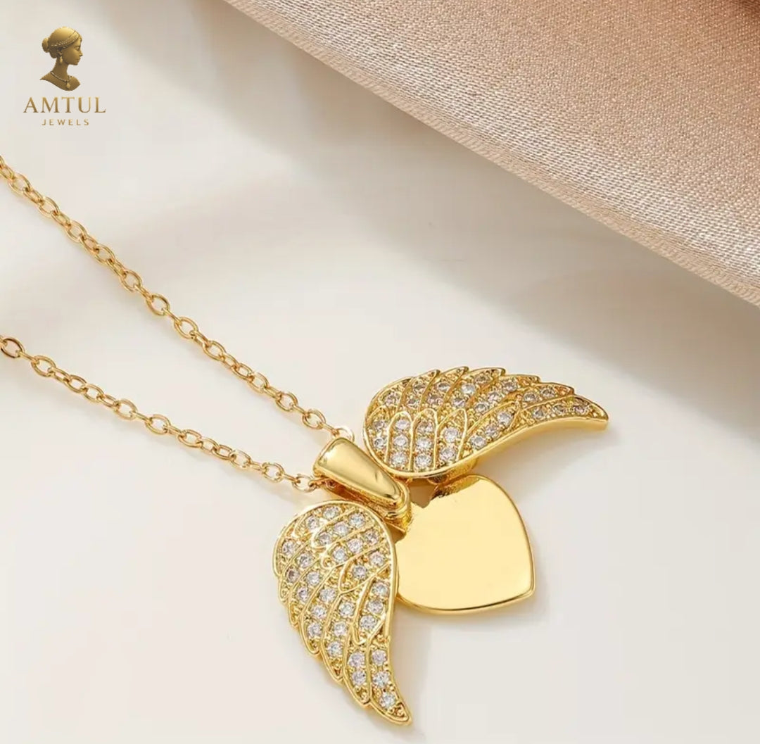 💛 Amtul Openable Leaf Heart Gold Pendant 💛